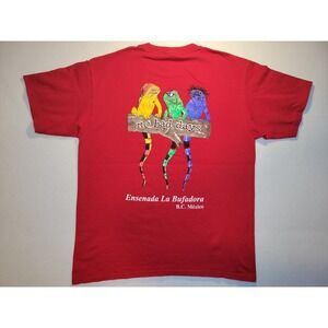 Vintage No Bad Days Iguana Ensenada La Bufadora Mexico Shirt Mens L Double-sided